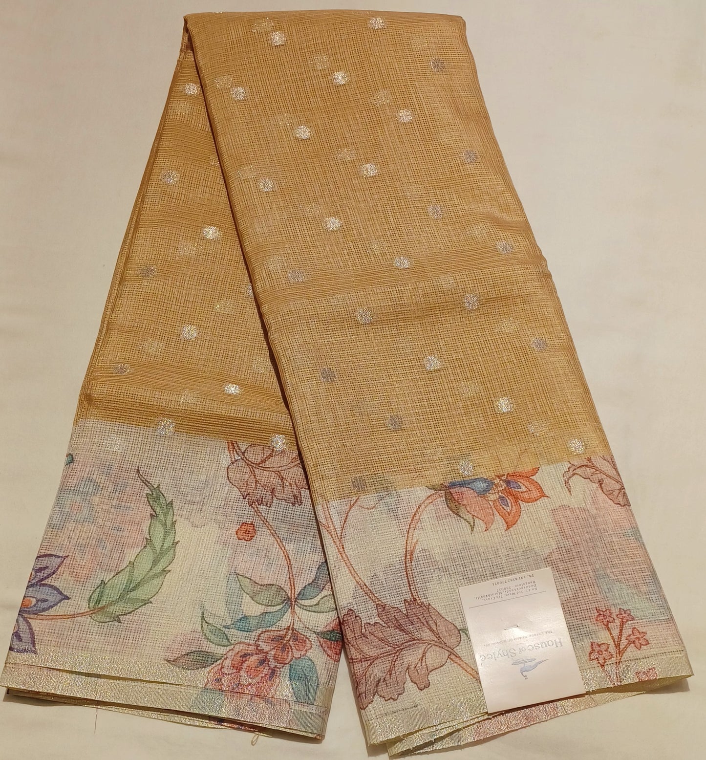 Tan Brown Soft Kota Silk (Blended) Digital Print Saree