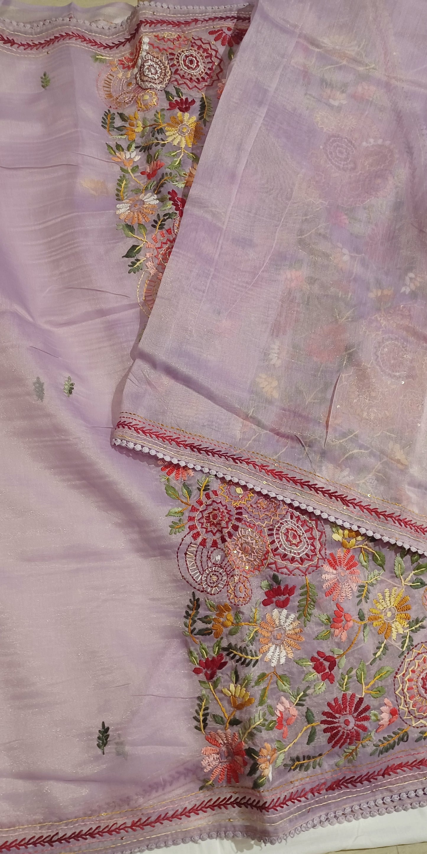 Lavendar Soft Tissue Chanderi Saree