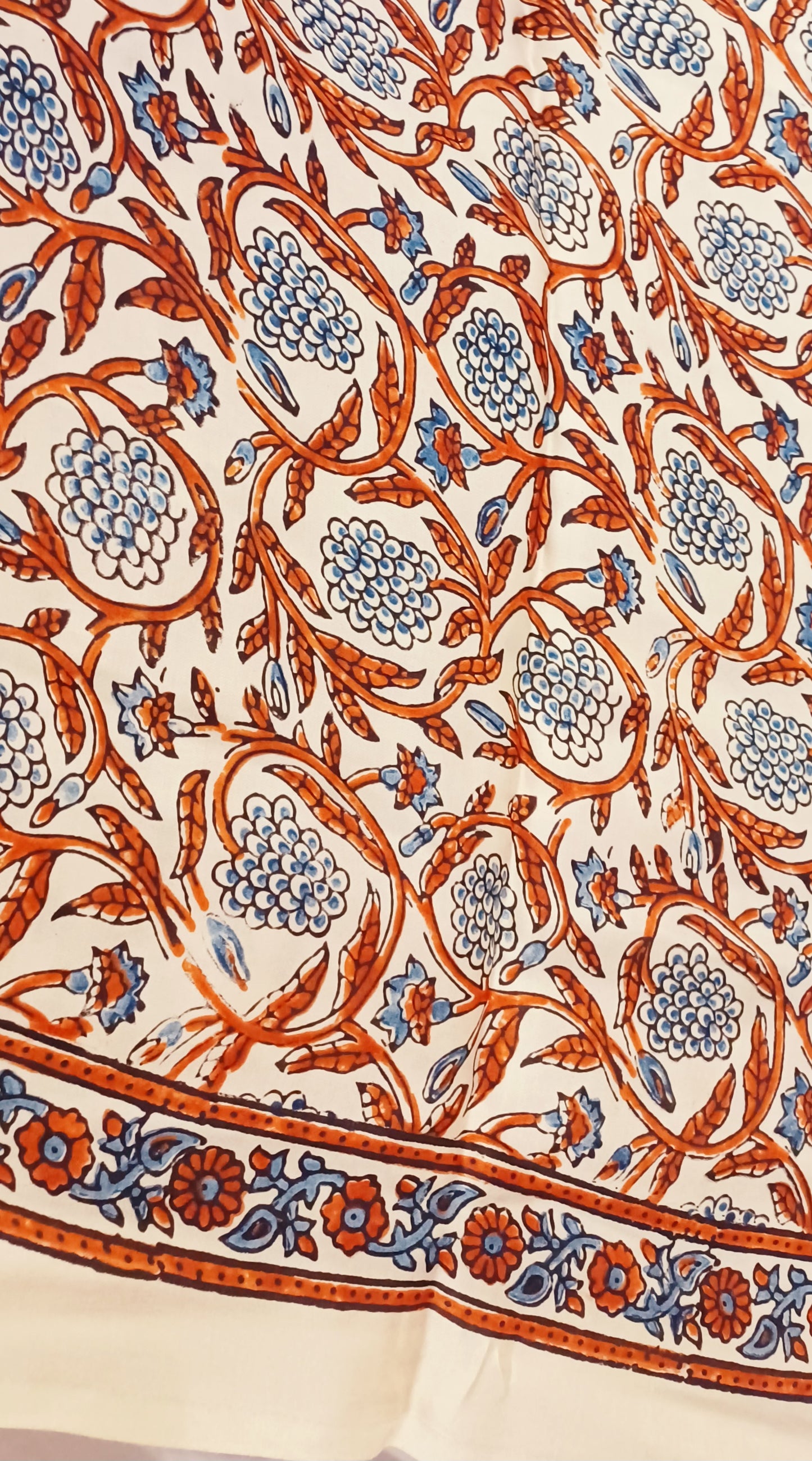 Off-white and Black - Modal Silk Ajrakh handblock print saree