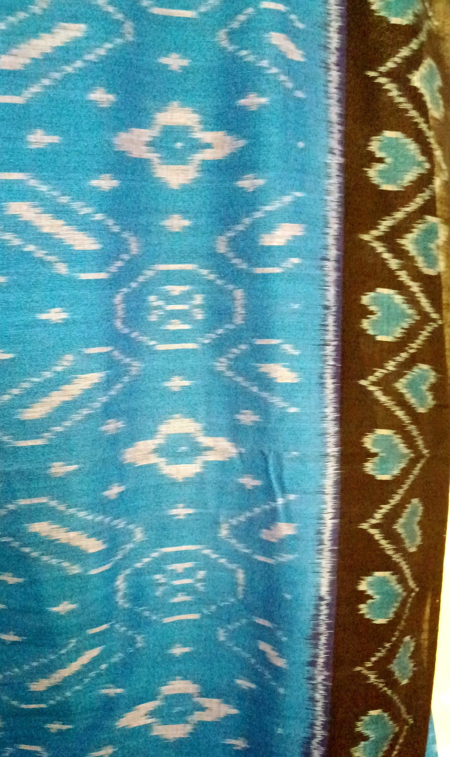 Blue and black Pochampally Ikkat Tie and Dye Cotton Saree