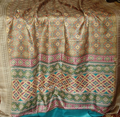 Multi-colour Semi Tussar Printed saree