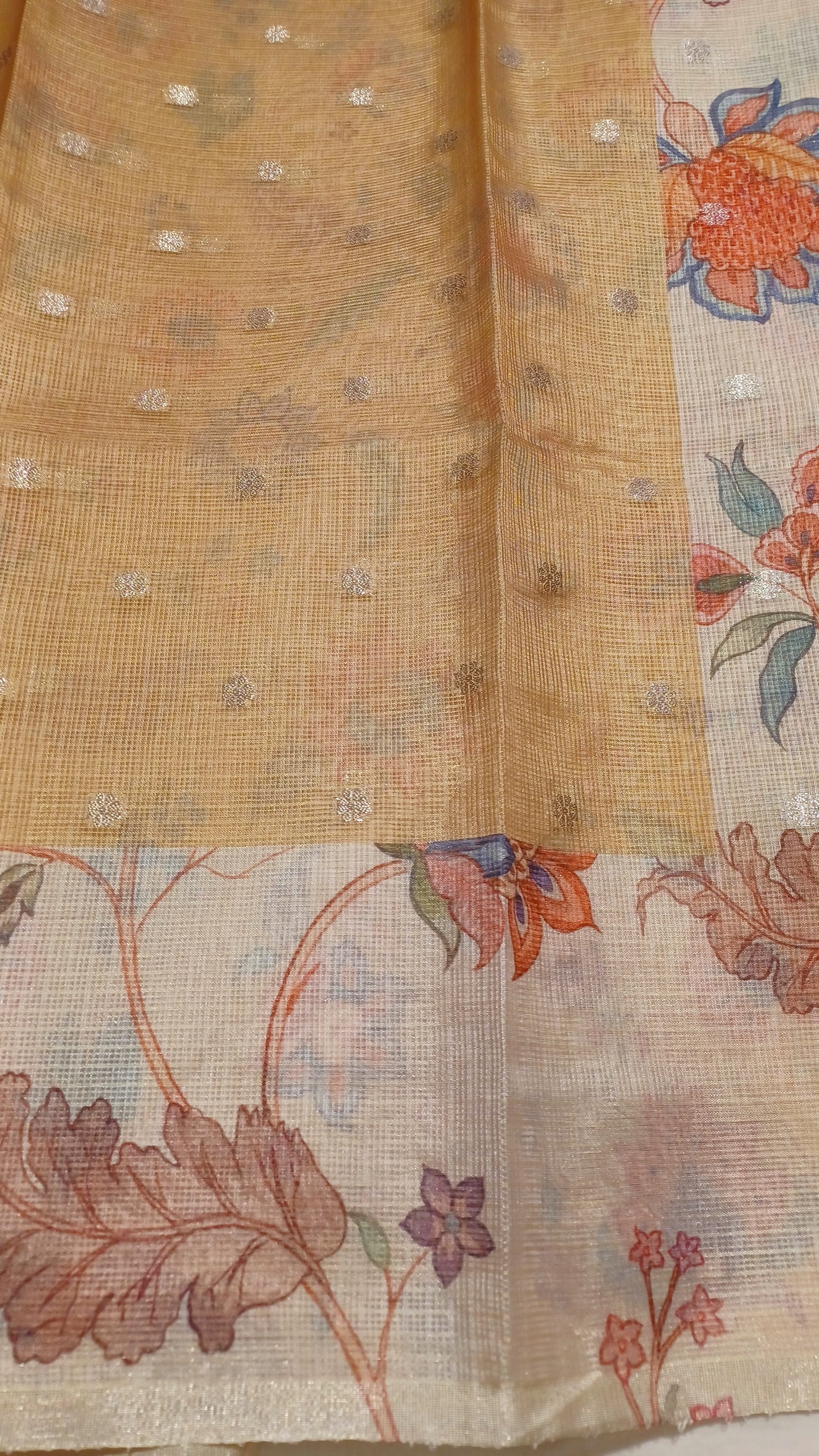 Tan Brown Soft Kota Silk (Blended) Digital Print Saree