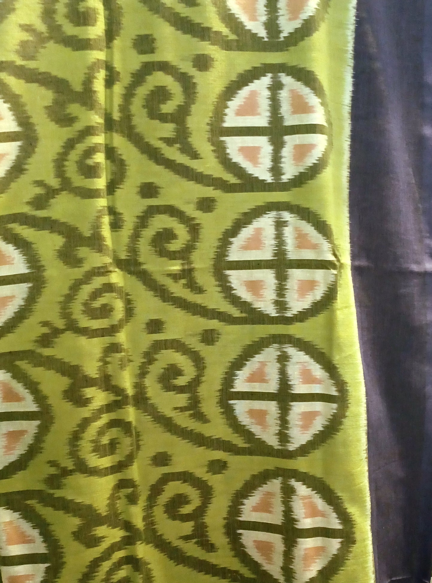 Olive Green Pochampally Ikkat Tie and Dye Cotton Saree