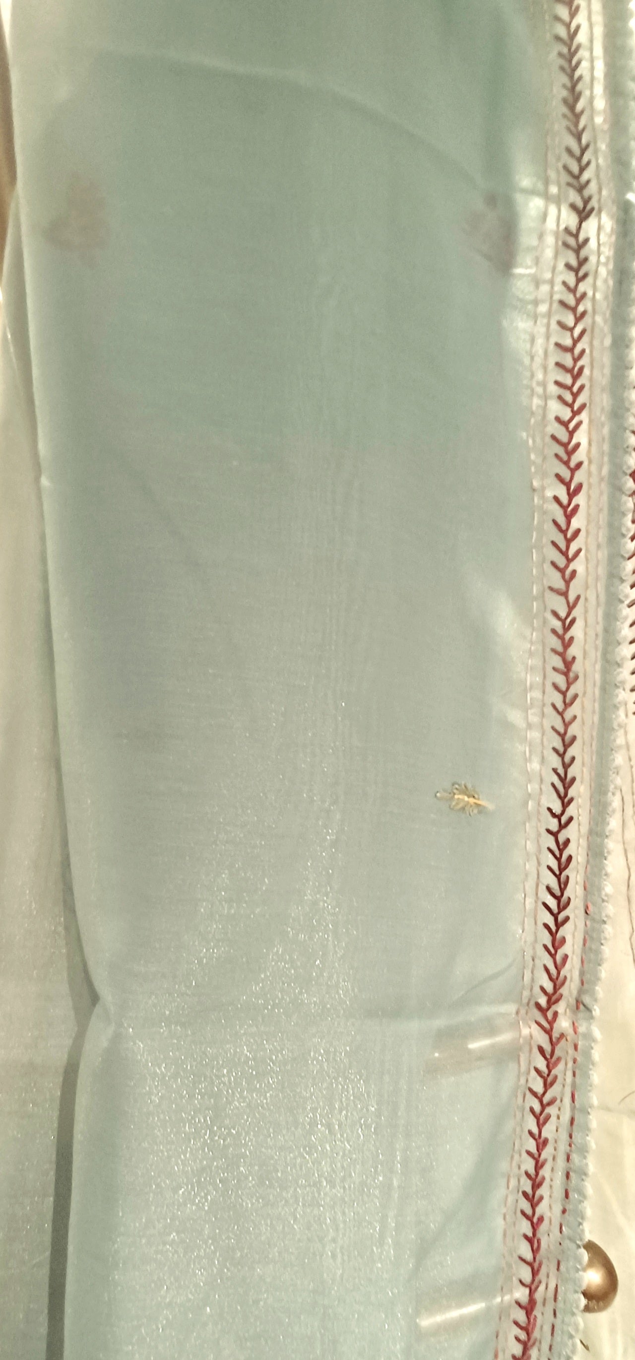 Mint blue Soft Tissue Chanderi Saree