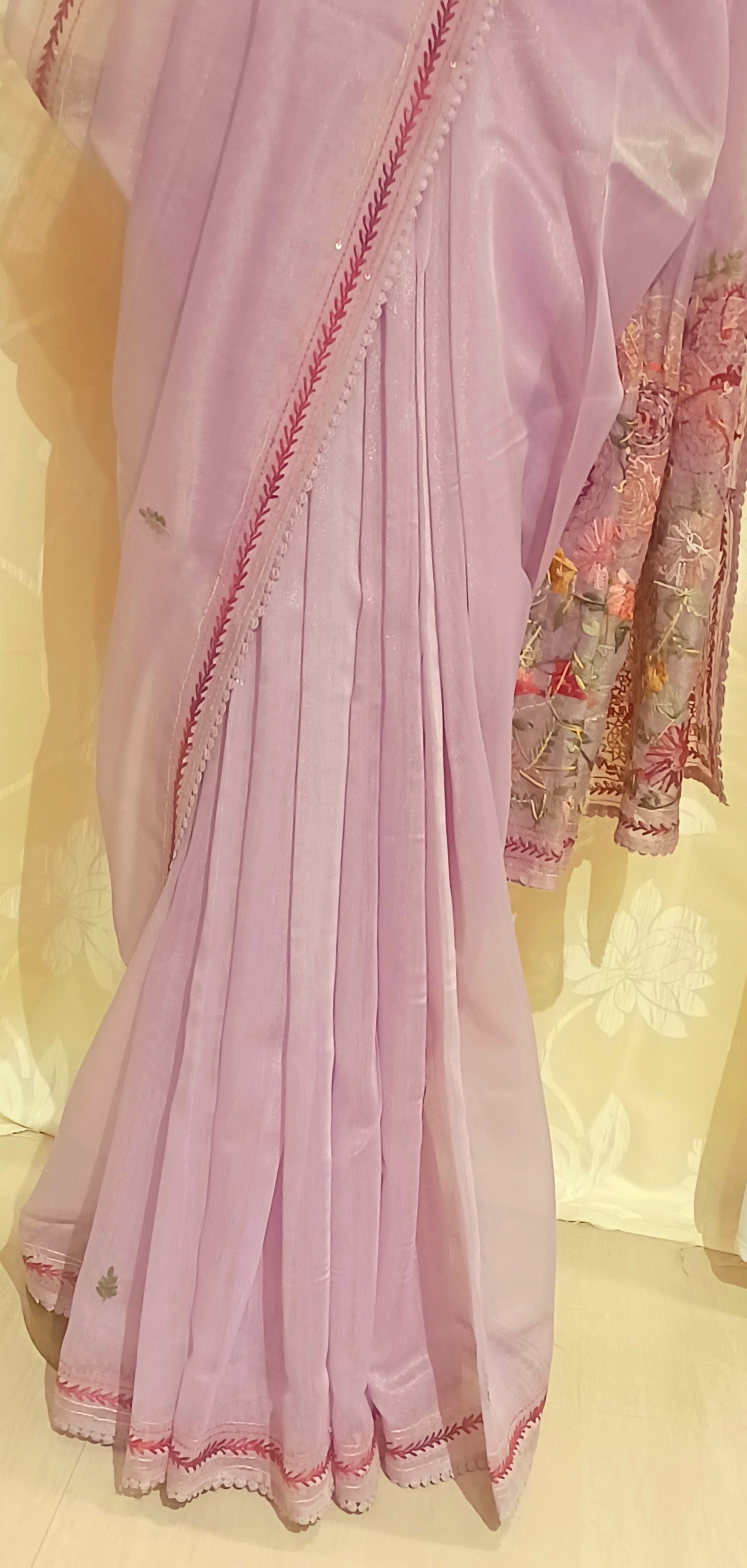 Lavendar Soft Tissue Chanderi Saree