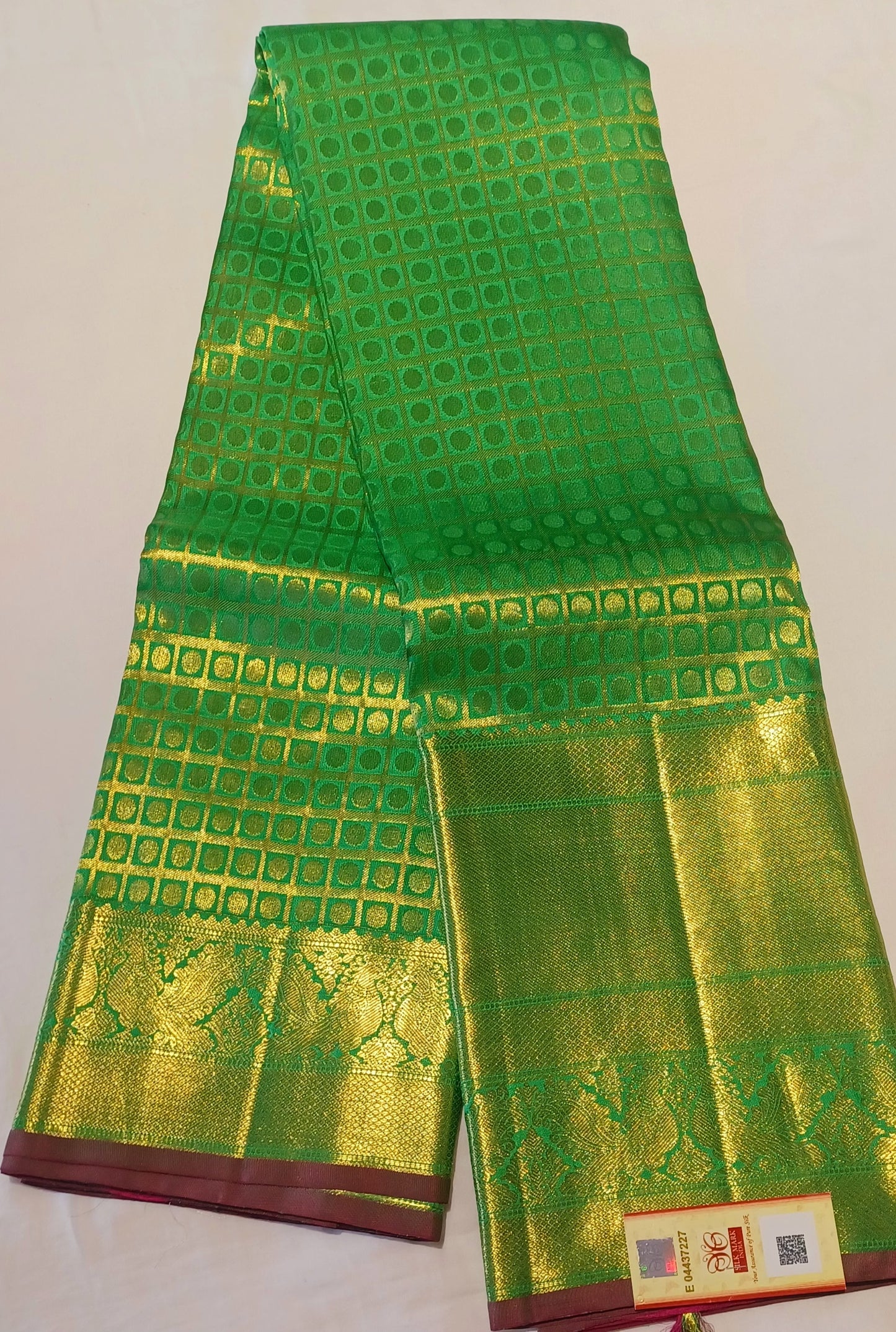 Green Bridal Kanchipuram pure silk brocade weave saree