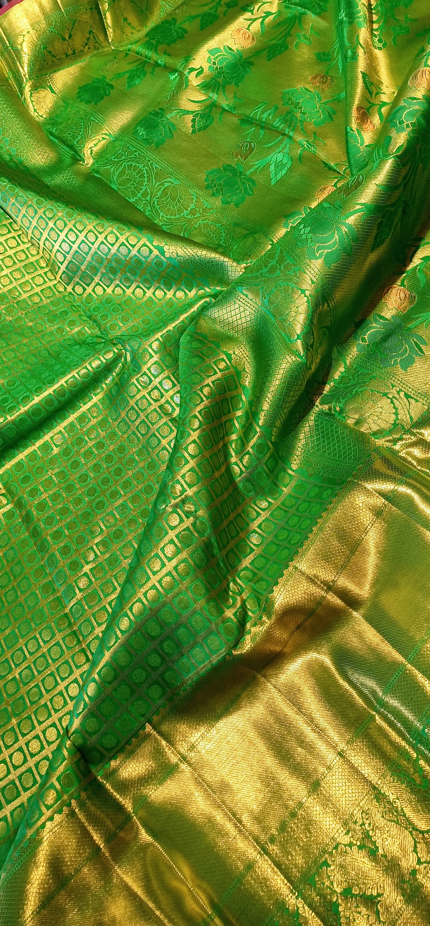 Green Bridal Kanchipuram pure silk brocade weave saree