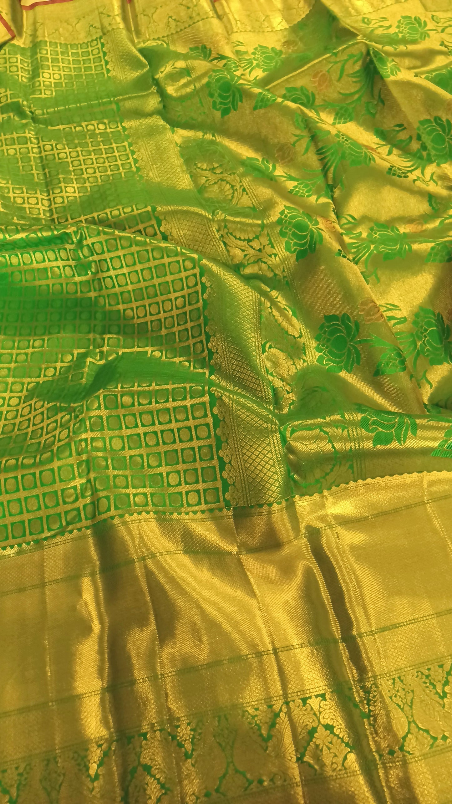 Green Bridal Kanchipuram pure silk brocade weave saree