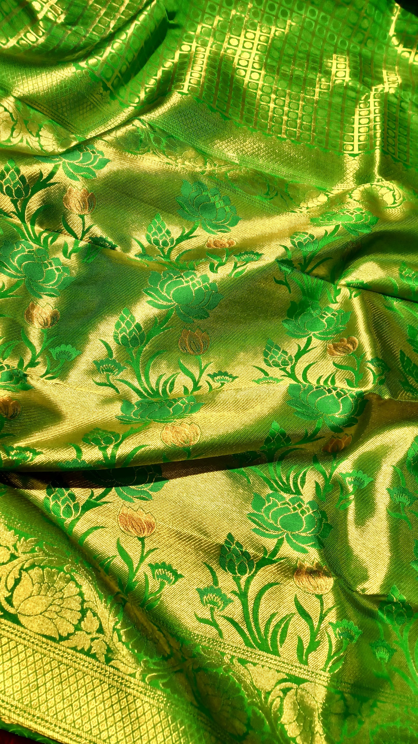 Green Bridal Kanchipuram pure silk brocade weave saree