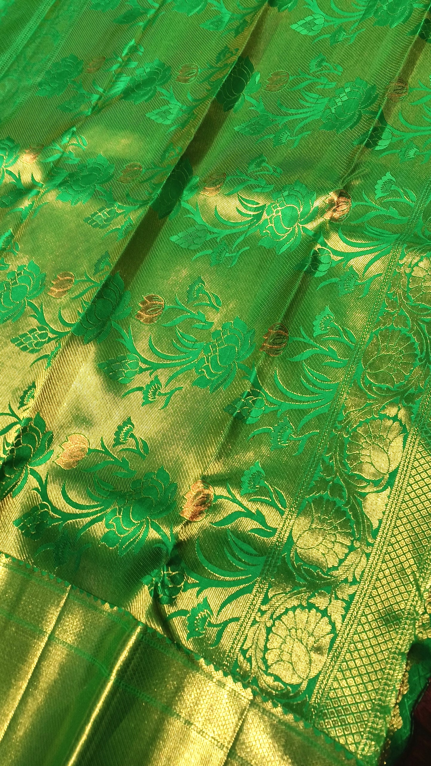 Green Bridal Kanchipuram pure silk brocade weave saree