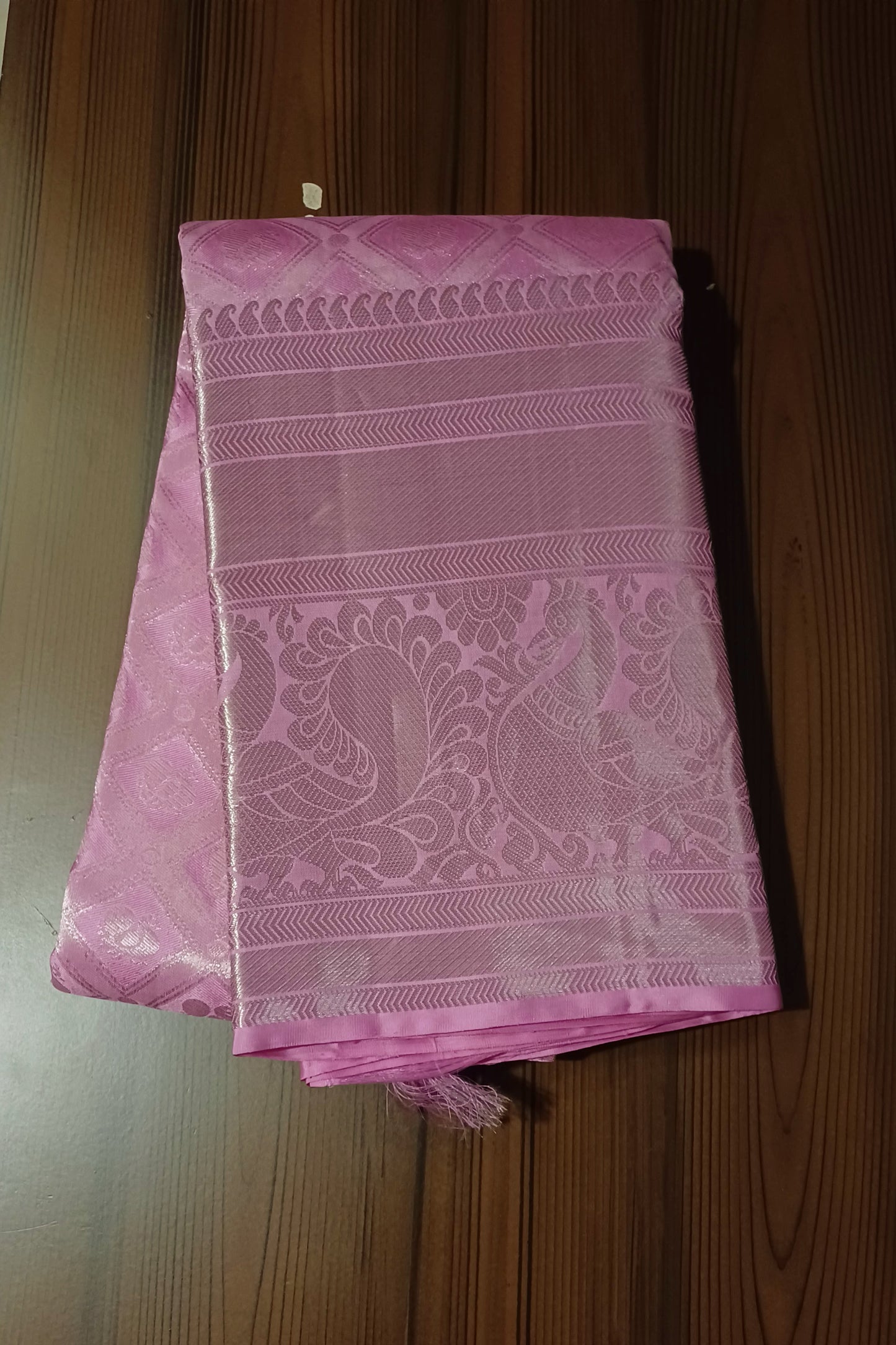 Baby Pink Bridal Kanchipuram pure silk brocade weave saree